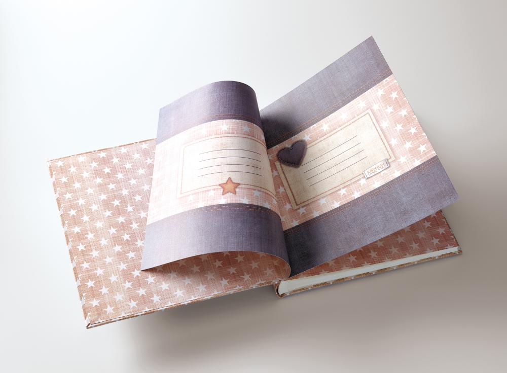 Little Album pentru bebeluși Boy Albastru - 28x30,5 cm (50 Albe Pagini)