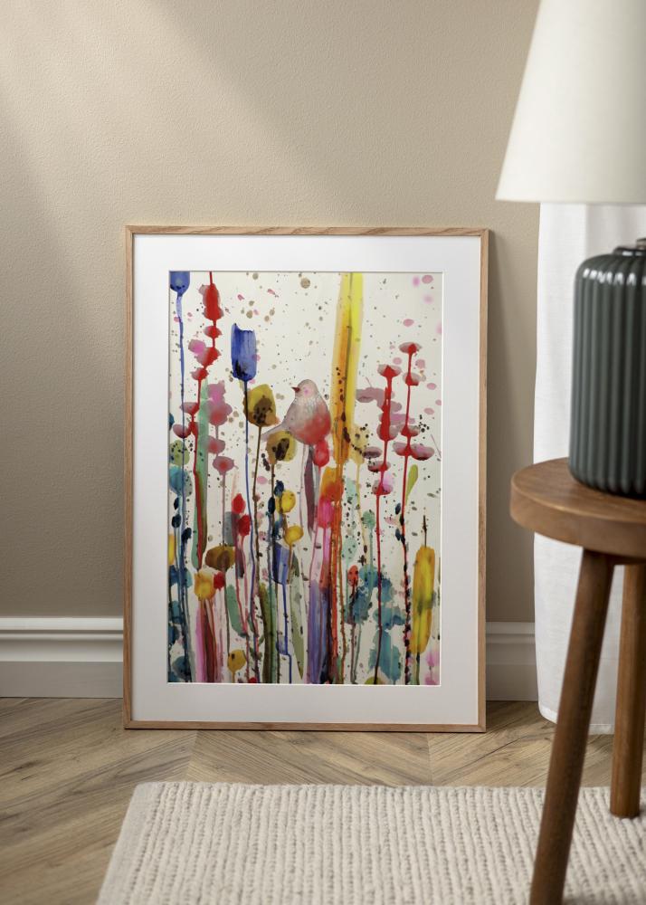 Ramă stejar îngust sticla acrilica 32x32 cm