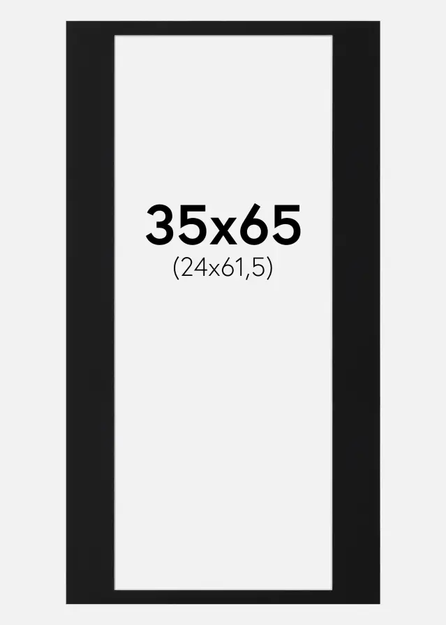 Paspartu Negru Standard (Miez Alb) 35x65 cm (24x61,5)