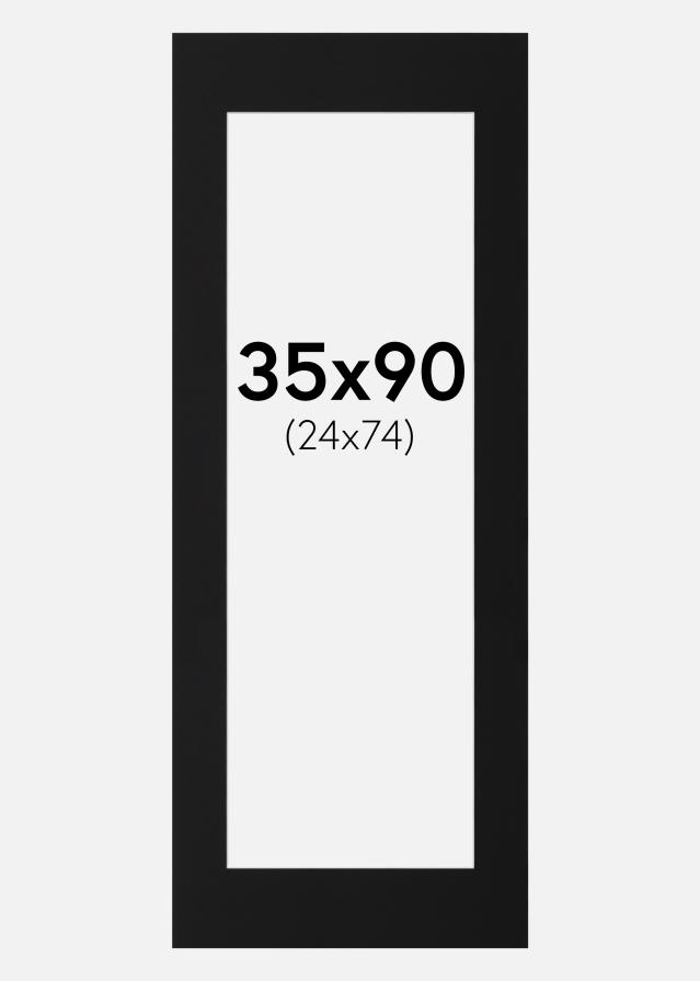 Paspartu Negru Standard (Miez Alb) 35x90 cm (24x74)