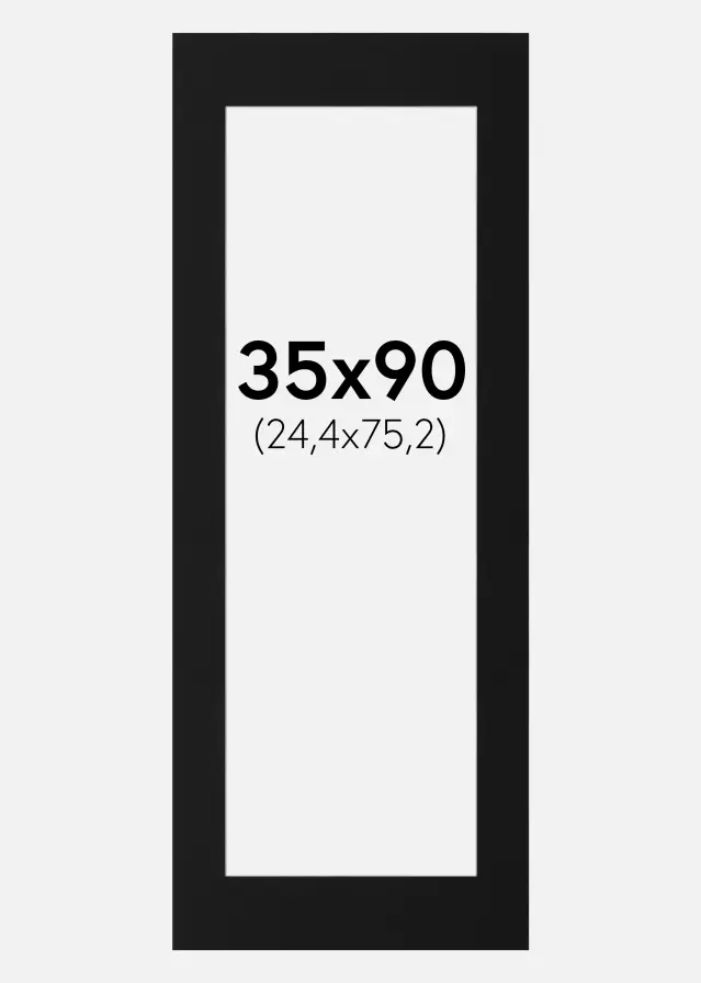 Paspartu Negru Standard (Miez Alb) 35x90 cm (24,4x75,2)