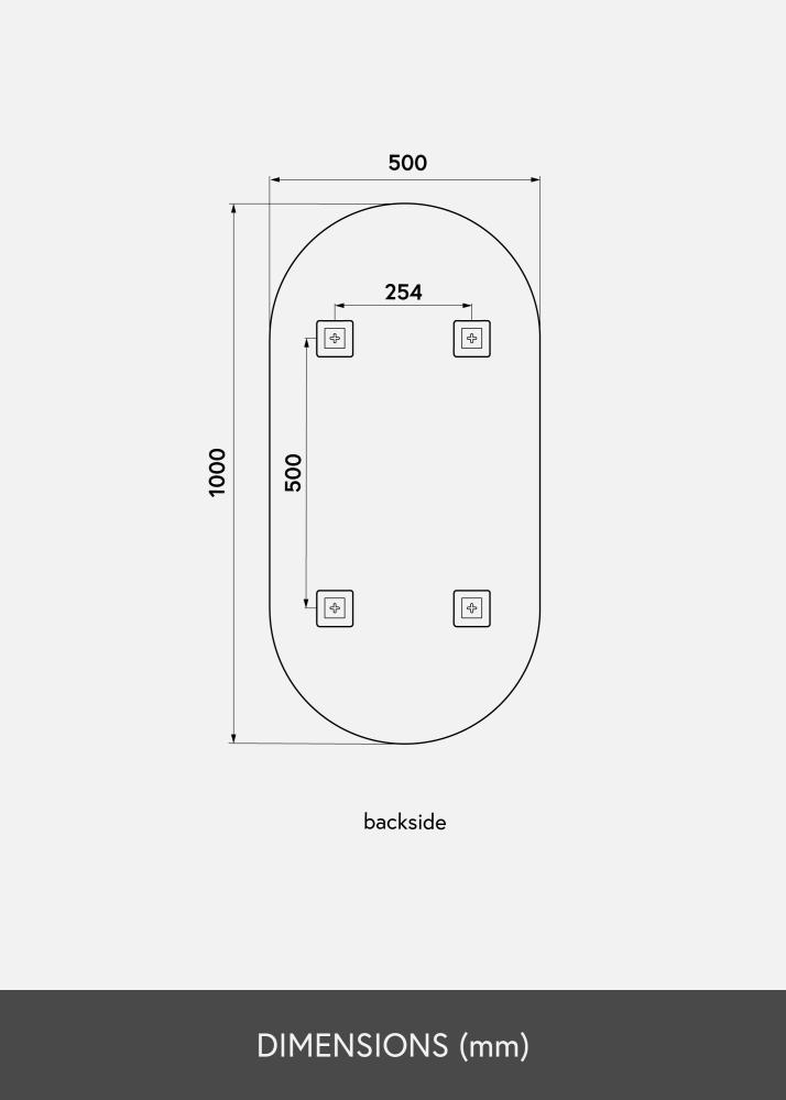 KAILA Oglindă Oval Rose Gold 50x100 cm