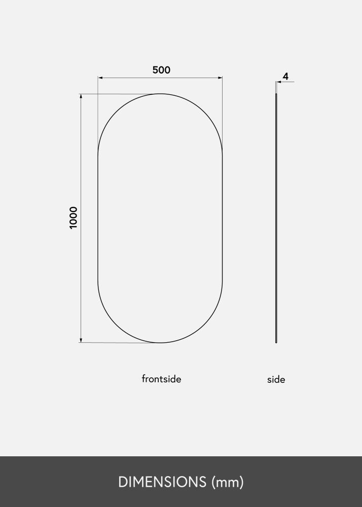 KAILA Oglindă Oval Rose Gold 50x100 cm