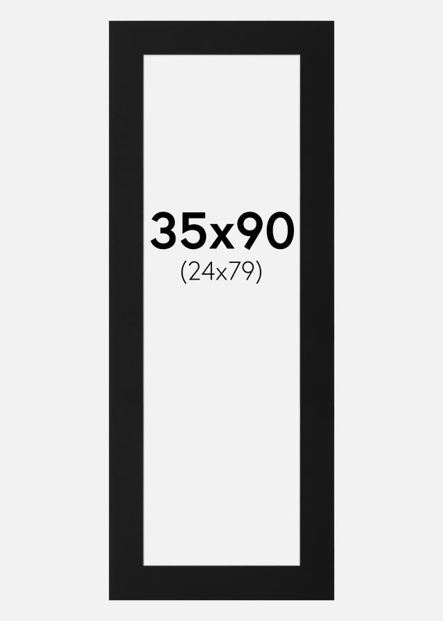 Paspartu Negru Standard (Miez Alb) 35x90 cm (24x79)