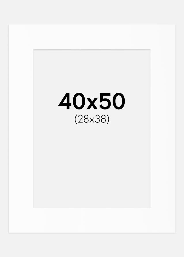 Paspartu Alb Standard (Miez Alb) 40x50 cm (28x38)