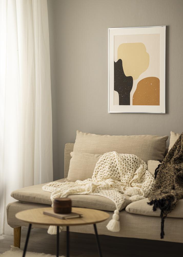 Ramă Poster Frame Aluminum Argintiu 70x100 cm - Paspartu Alb 60x90 cm