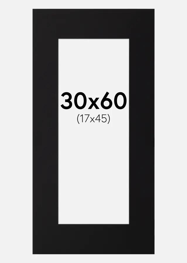 Paspartu Negru Standard Margine albă 30x60 cm (17x45)