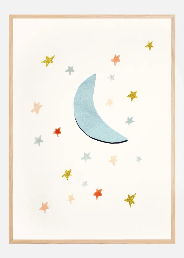 Moon a Stars Poster