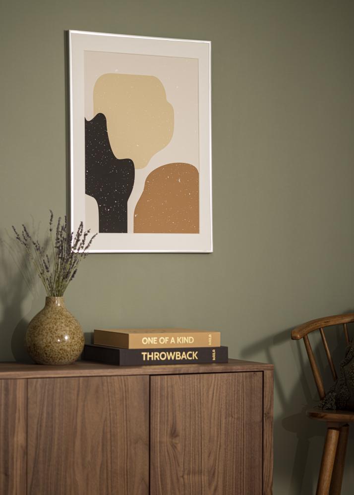 Ramă Poster Frame Aluminum Argintiu 70x100 cm - Paspartu Alb 60x90 cm