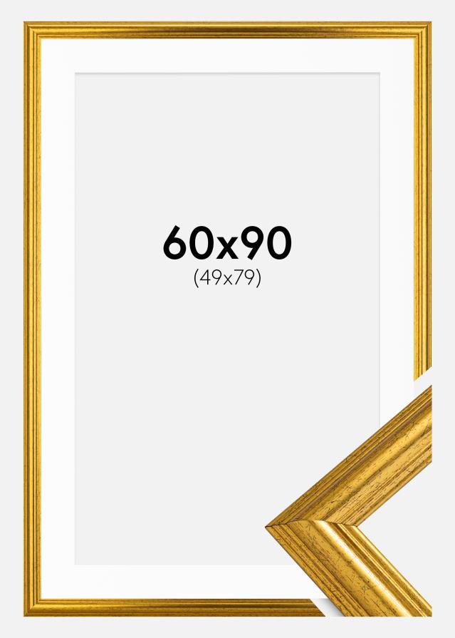 Ramă Västkusten Auriu 60x90 cm - Paspartu Alb 50x80 cm