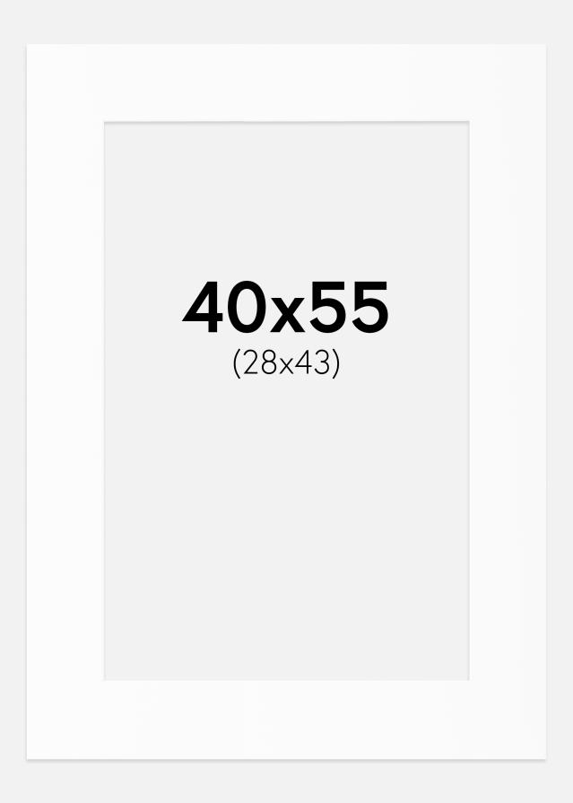 Paspartu Alb Standard (Miez Alb) 40x55 cm (28x43)