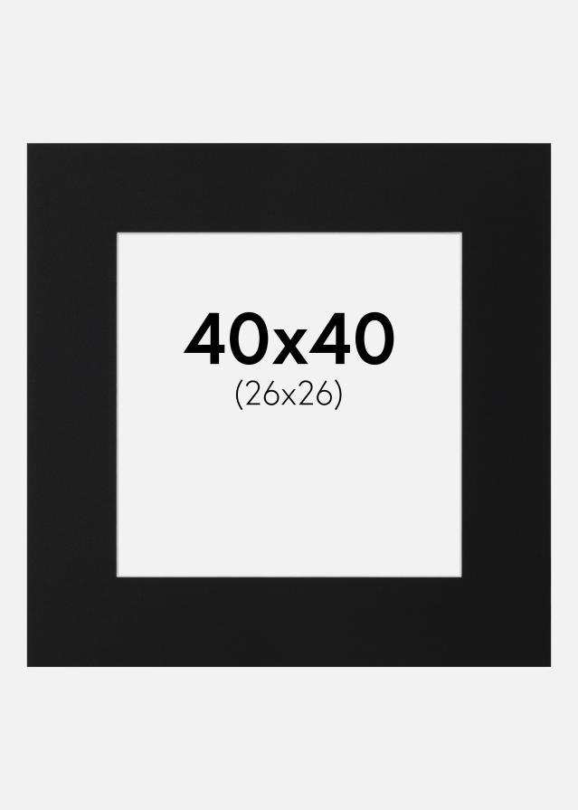 Paspartu Negru Standard (Miez Alb) 40x40 cm (26x26)