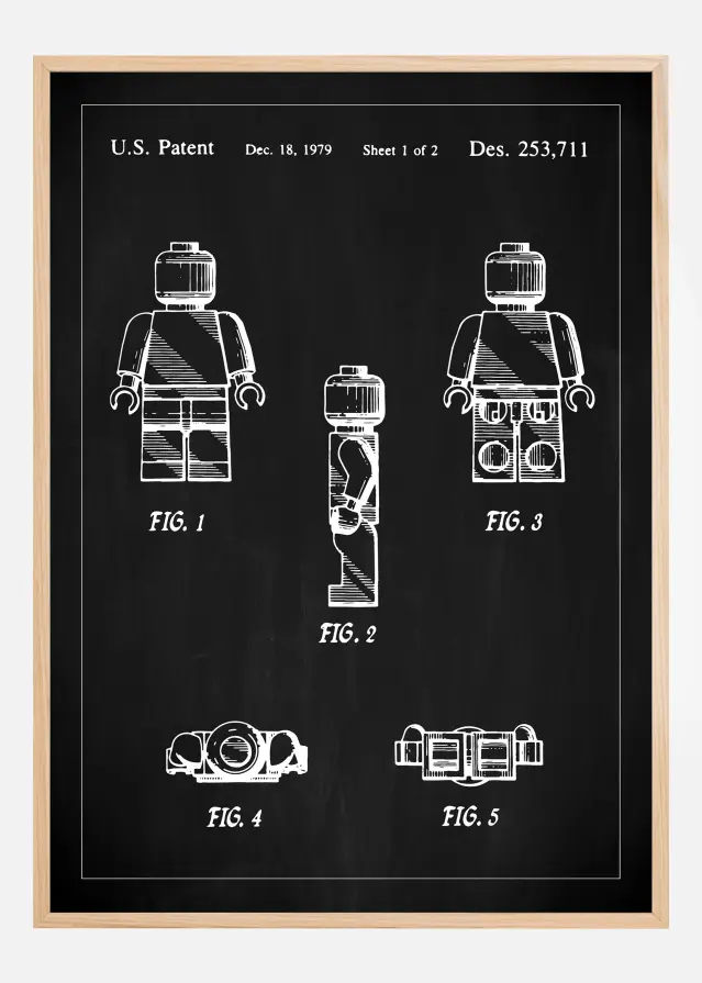 Schiță - Lego în - Negru Poster