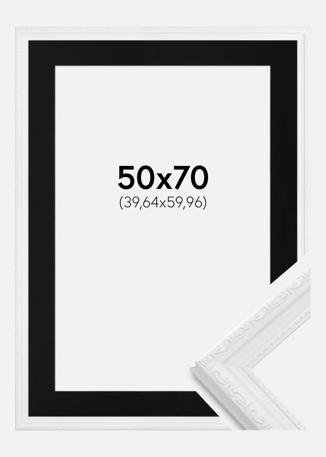 Ramă Abisko Alb 50x70 cm - Paspartu Negru 16x24 inches