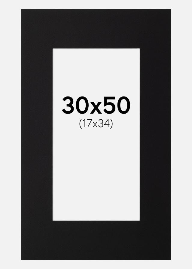 Paspartu Canson Negru Margine albă 30x50 cm (17x34)