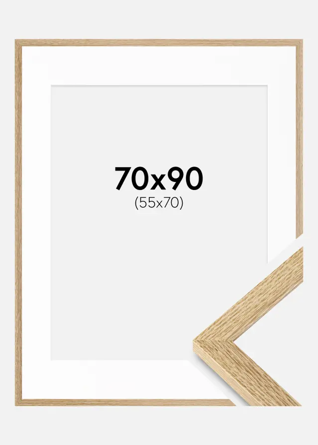 Ramă Selection Stejar 70x90 cm - Paspartu Alb 56x71 cm