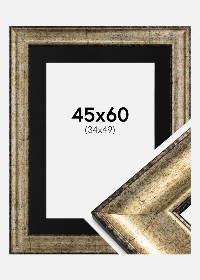 Ramă Saltsjöbaden Auriu antic 45x60 cm - Paspartu Negru 35x50 cm