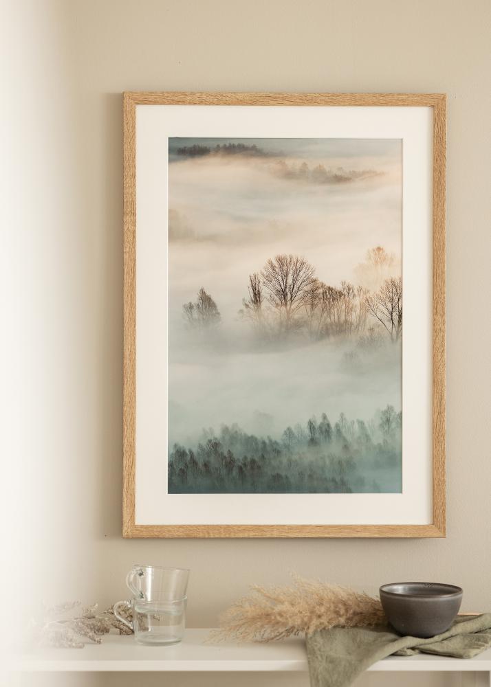 Ramă Fiorito Stejar deschis 40x50 cm - Paspartu Alb 30x40 cm