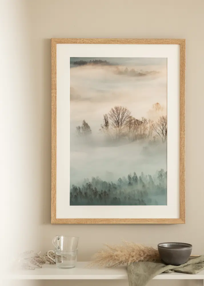 Ramă Fiorito Stejar deschis 30x40 cm - Paspartu Alb 21x29,7 cm (A4)
