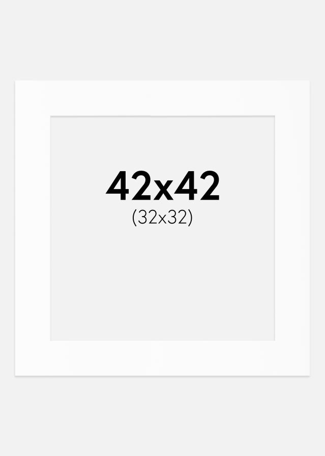 Paspartu Alb Standard (Miez Alb) 42x42 cm (32x32)