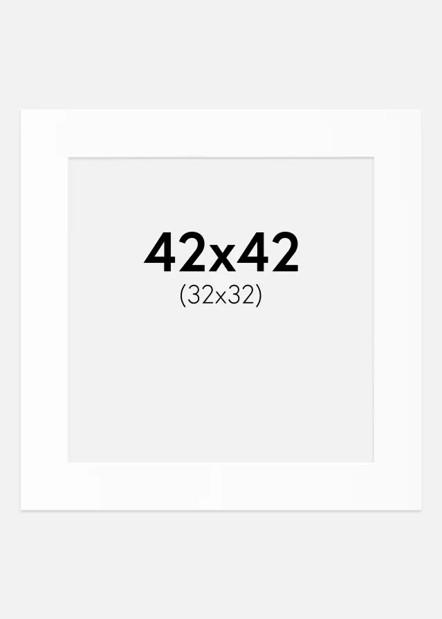 Paspartu Alb Standard (Miez Alb) 42x42 cm (32x32)