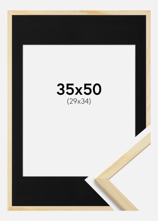 Ramă Galant Lemn de pin 35x50 cm - Paspartu Negru 30x35 cm