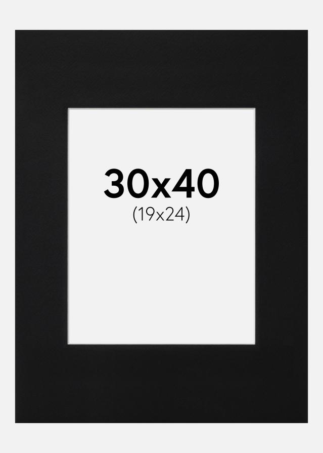 Paspartu Negru Standard Margine albă 30x40 cm (19x24)