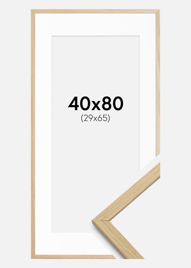 Ramă Edsbyn Stejar 40x80 cm - Paspartu Alb 30x66 cm