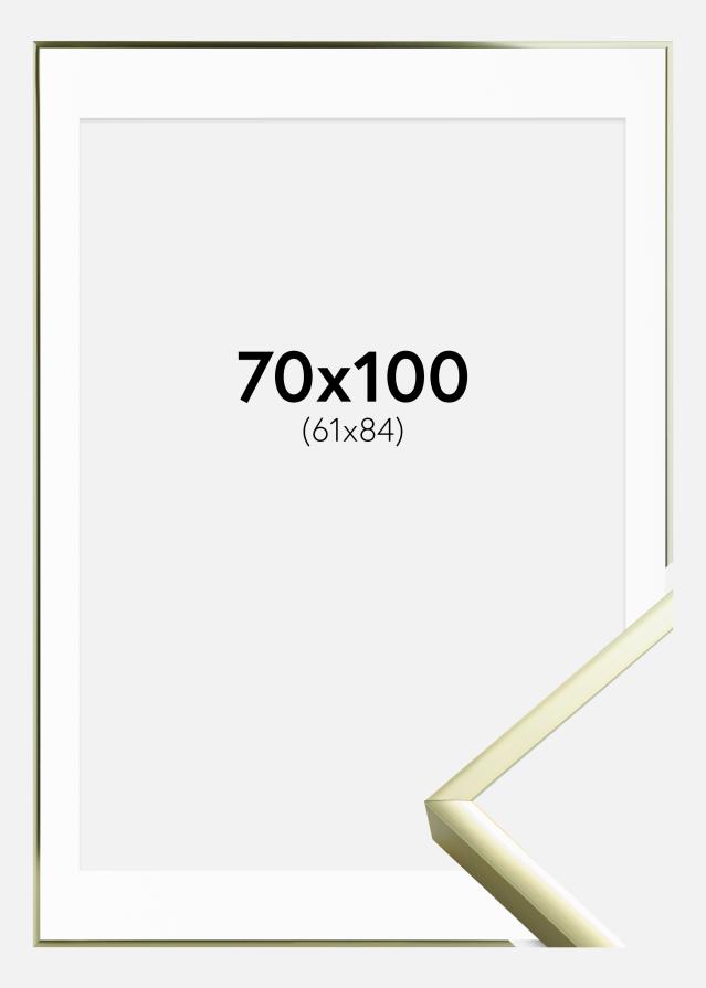 Ramă Poster Frame Aluminum Gold 70x100 cm - Paspartu Alb 62x85 cm