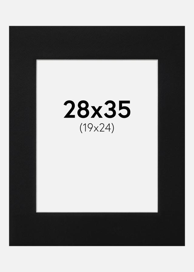 Paspartu Negru Standard Margine albă 28x35 cm (19x24)
