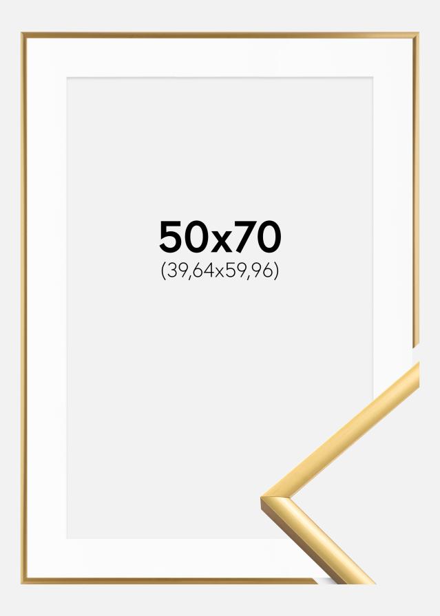 Ramă New Lifestyle Shiny Gold 50x70 cm - Paspartu Alb 16x24 inches