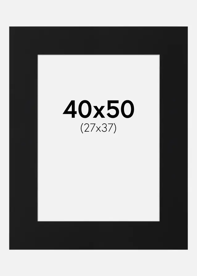 Paspartu Negru Standard (Miez Alb) 40x50 cm (27x37)