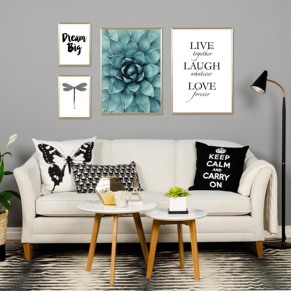 Live, laugh, love - Negru Poster