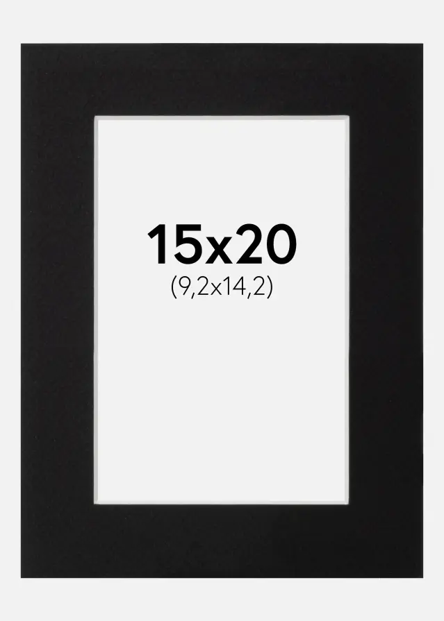 Paspartu Negru Standard Margine albă 15x20 cm (9,2x14,2)