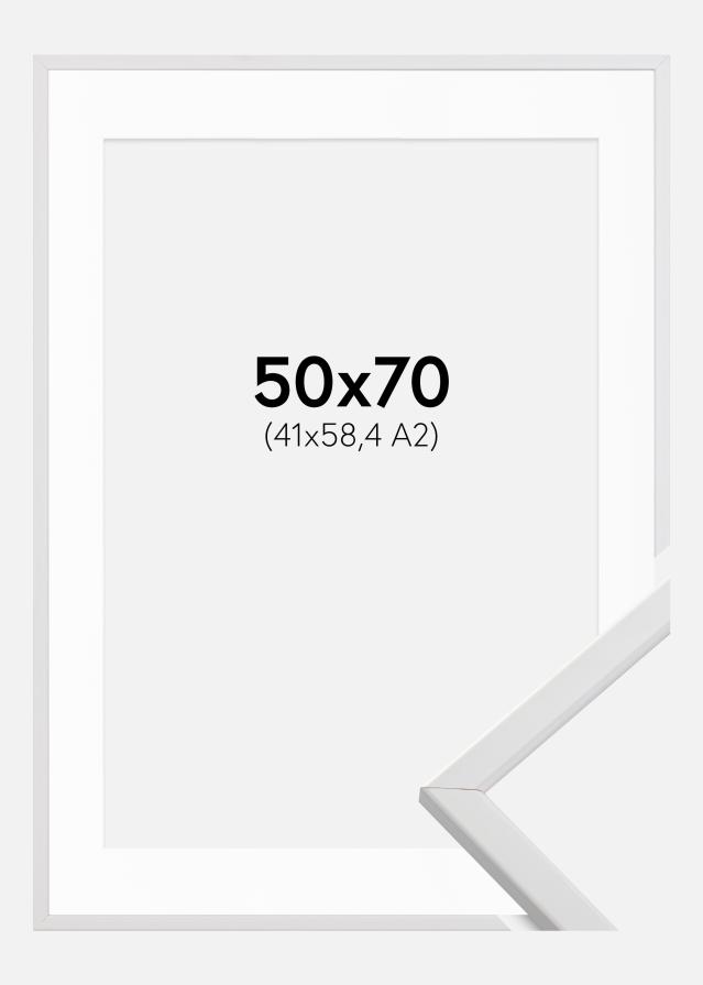 Ramă Galant Alb 50x70 cm - Paspartu Alb 42x59,4 cm (A2)
