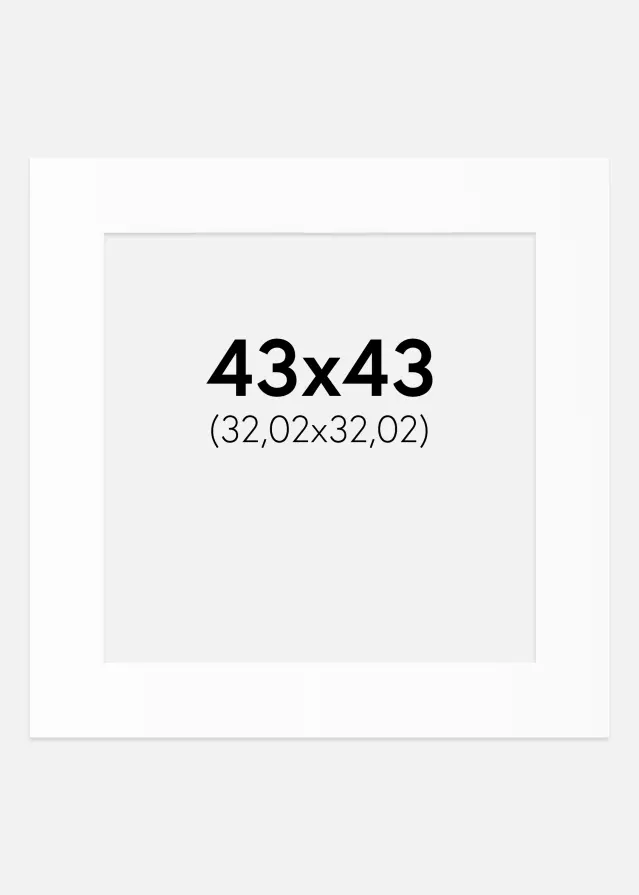 Paspartu Alb Standard (Miez Alb) 43x43 cm (32,02x32,02)