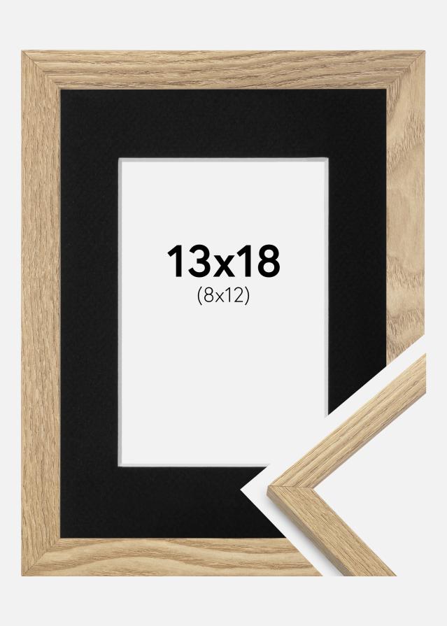 Ramă Trendy Stejar 13x18 cm - Paspartu Negru 9x13 cm