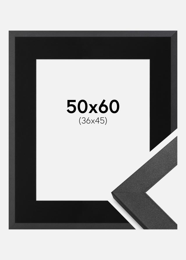 Ramă Graphite Wood 50x60 cm - Paspartu Negru 37x46 cm