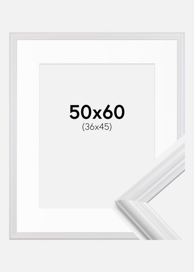 Ramă Siljan Alb 50x60 cm - Paspartu Alb 37x46 cm