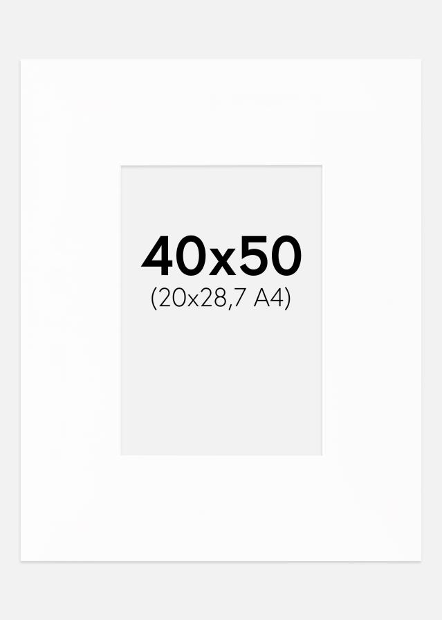 Paspartu XL Alb Margine albă 40x50 cm (20x28,7 - A4)