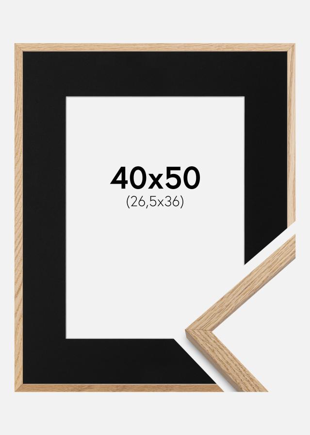 Ramă Oslo Stejar 40x50 cm - Paspartu Negru 27,5x37 cm