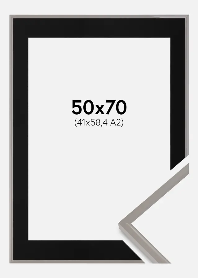 Ramă New Lifestyle Earth Grey 50x70 cm - Paspartu Negru 42x59,4 cm (A2)