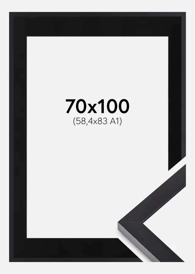 Ramă Selection Negru 70x100 cm - Paspartu Negru 59,4x84 cm (A1)