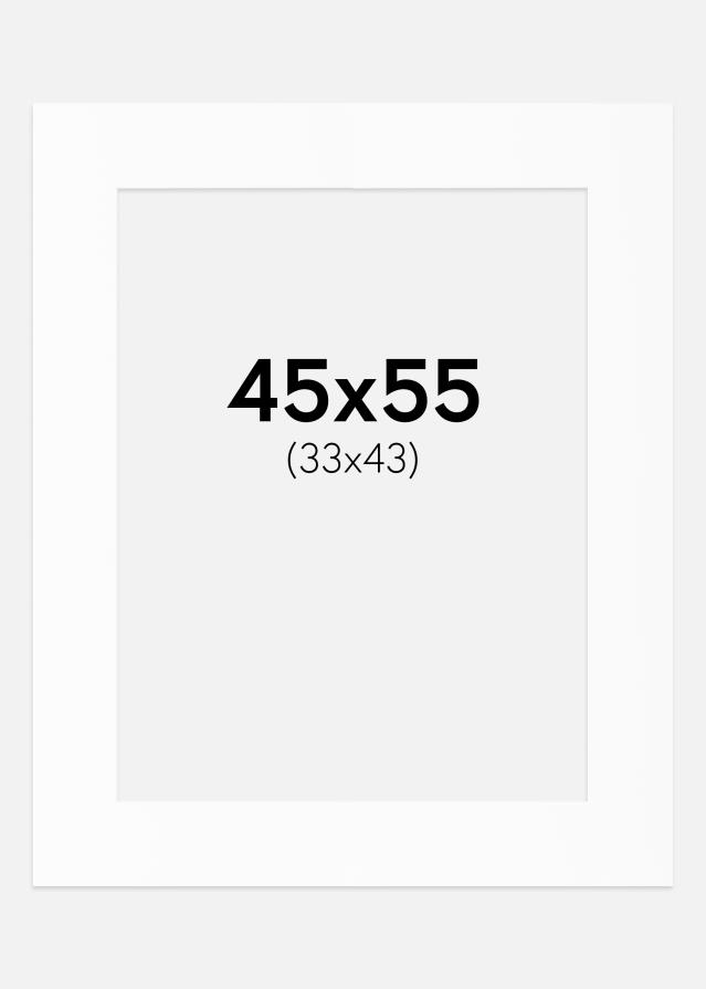 Paspartu Alb Standard (Miez Alb) 45x55 cm (33x43)