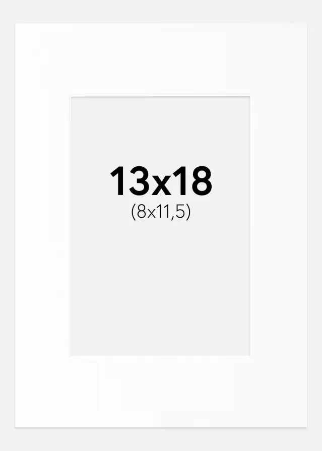 Paspartu Alb Standard Margine albă 13x18 cm (8x11,5)