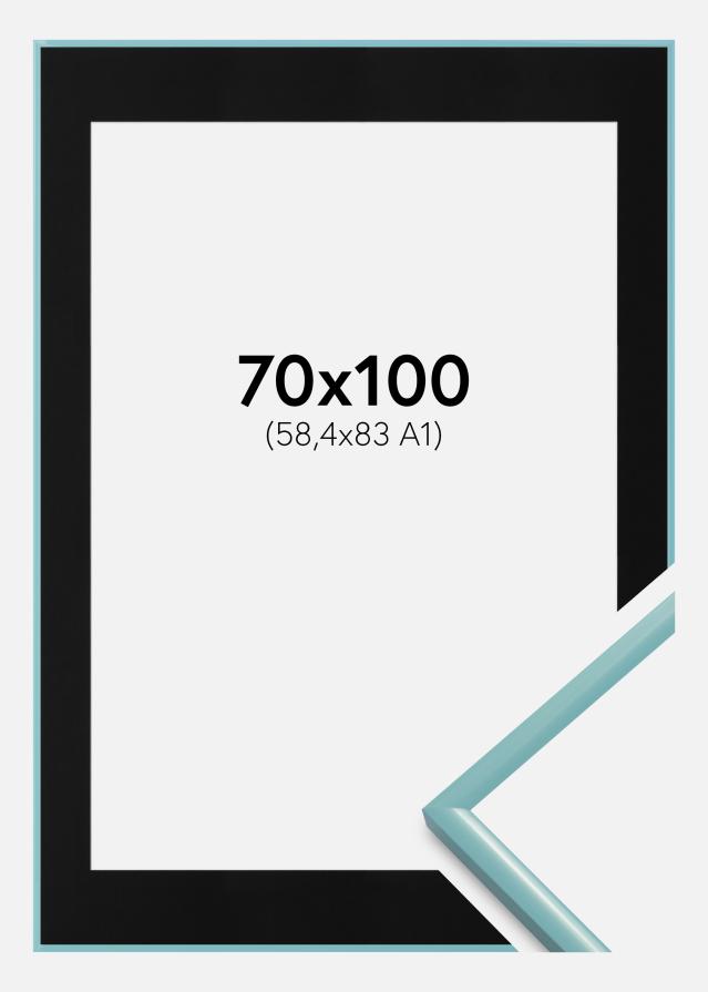 Ramă New Lifestyle Turcoaz 70x100 cm - Paspartu Negru 59,4x84 cm (A1)