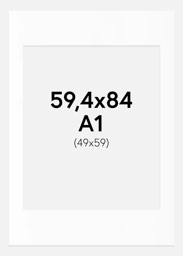 Paspartu Alb Standard Margine albă A1 59,4x84,1 cm (49x59)
