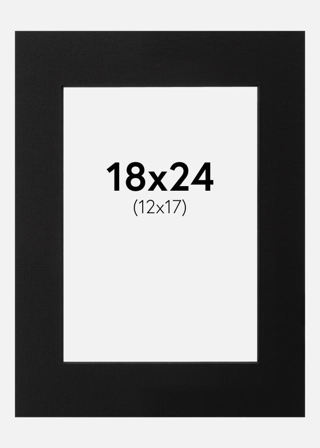 Paspartu Negru Margine neagră 18x24 cm (12x17)