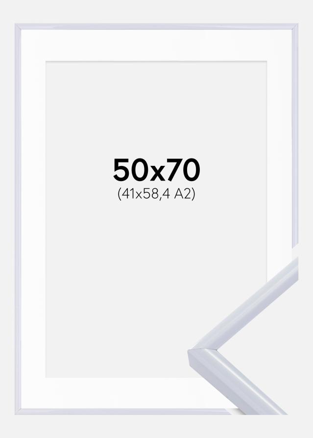 Ramă Victoria Alb 50x70 cm - Paspartu Alb 42x59,4 cm (A2)