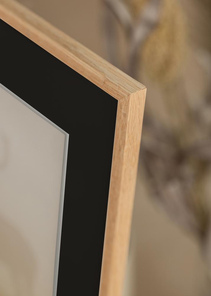 Ramă Stejar subțire 20x30 cm - Paspartu Negru 15x21 cm (A5)
